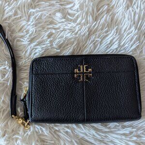 Tory Burch black wallet cell phone holder
